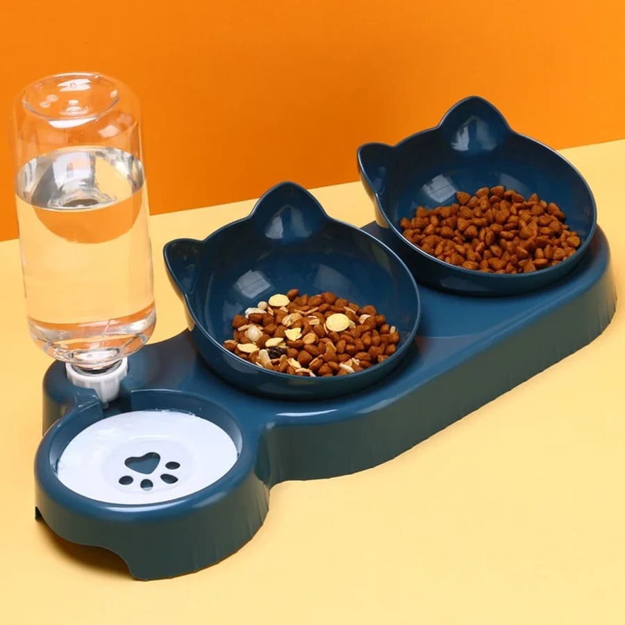 PawTrend™ - Triple Cat Bowls for Food and Water